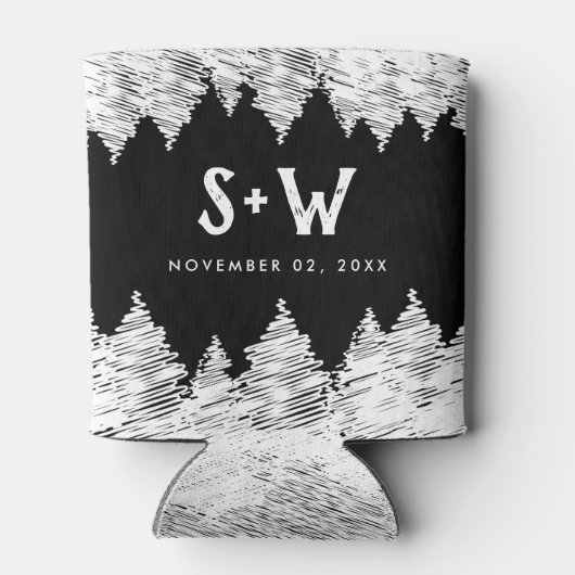 Berg Bestemming eenvoudige minimale bruiloft Blikjeskoeler (Achterkant)