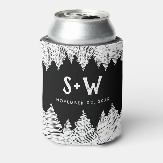 Berg Bestemming eenvoudige minimale bruiloft Blikjeskoeler (Blikje Achterkant)