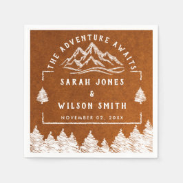 Berg Bestemming eenvoudige minimale bruiloft Servet