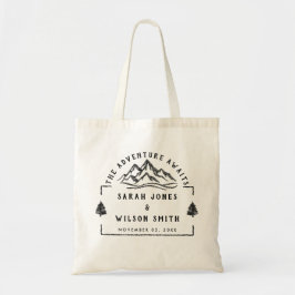Berg Bestemming eenvoudige minimale bruiloft Tote Bag
