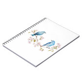 Berg Bluebird op Sakura Branch Notitieboek (Linkerzijde)