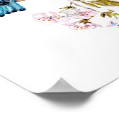 Berg Bluebird op Sakura Branch Poster (Hoek)