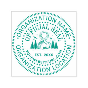 Berg Bomen Officiële Stempel Naam Loc URL Oprichti