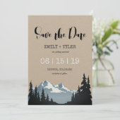 Berg Bos Huwelijk Save The Date Kaart (Staand voorkant)