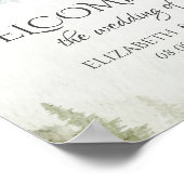 Berg, bos, meer, String Lights bruiloft Poster (Hoek)