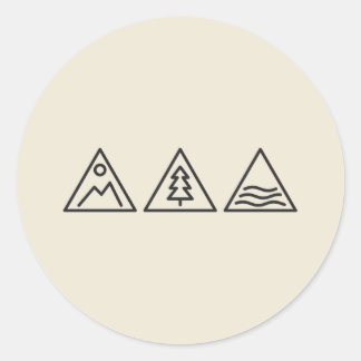 Berg Bos Zee Minimal Triangles Sticker