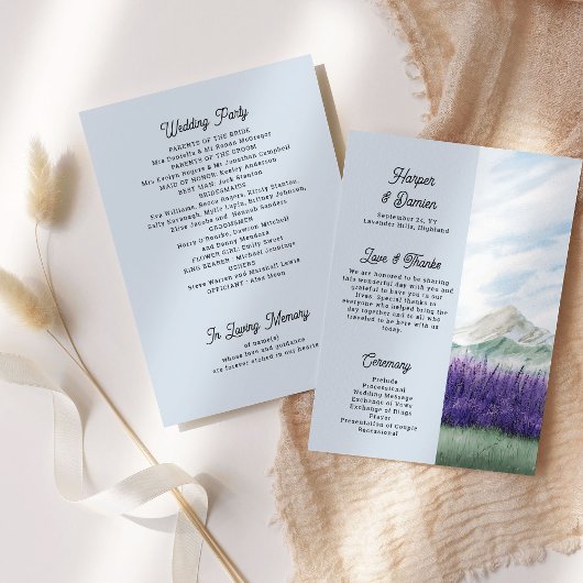 Berg bruiloft Waterverf Lavendel Landscape Programma