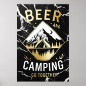 Berg Camping & Bier Poster (Voorkant)