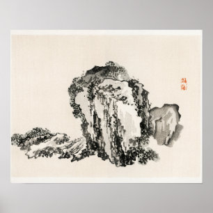 Berg door Kono Bairei (1844-1895) Poster