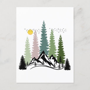 BERG EN BOMEN RUSTIGE NATUUR BRIEFKAART