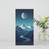 Berg- en maansontwerp bedankkaart (Staand voorkant)