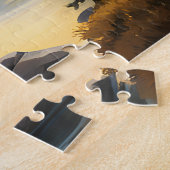 Berg en meer bij zonsondergang legpuzzel (Zijkant)