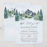 Berg Evergreen Rustieke Bomen Bruiloft Elopement