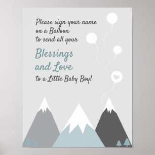 Berg Guest Book Page Alternatief Rustic Grey Poster