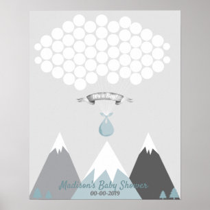 Berg Guest Book Page Alternatief Rustic Grey Poster