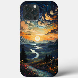 berg in Pointillisme iPhone / iPad hoesje