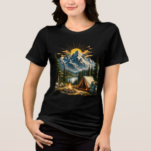 Berg Kampeeravontuur Zonsondergang Natuur T-shirt