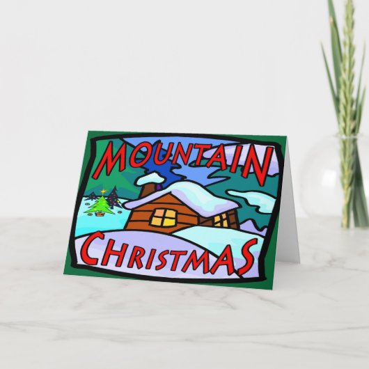 Berg kerstfeest feestdagen kaart (Voorkant)