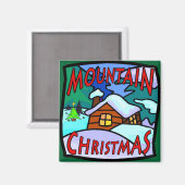 Berg kerstfeest magneet (Voorkant / Achterkant)