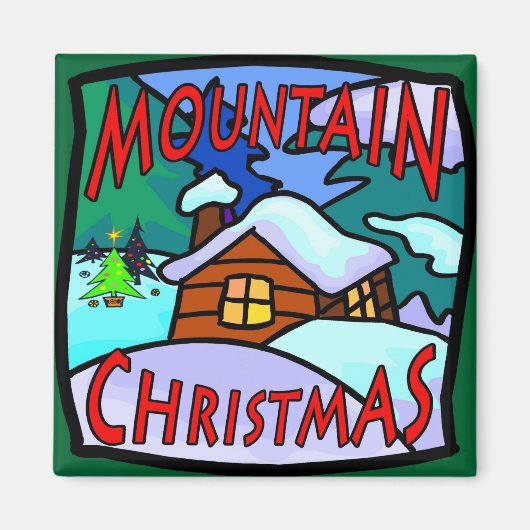Berg kerstfeest magneet (Voorkant)
