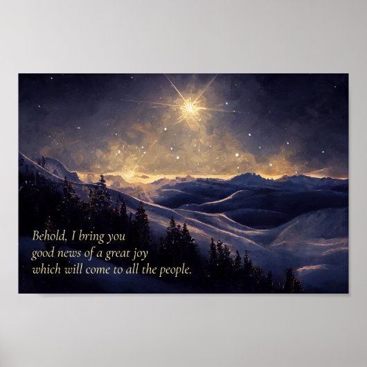 Berg kerstster poster (Voorkant)