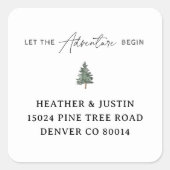 Berg Laat Het Avontuur Begin Retouradres  Vierkante Sticker (Voorkant)