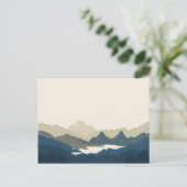 Berg landschap in de avond briefkaart (Staand voorkant)