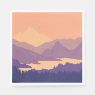 Berg landschap in de ochtend servet