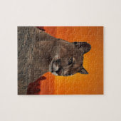 Berg leeuw op zonsondergang legpuzzel (Horizontaal)