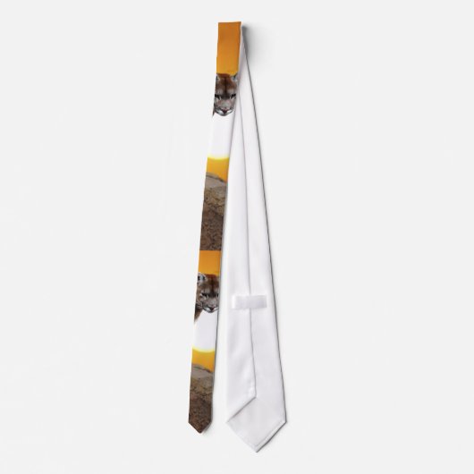 Berg leeuw op zonsondergang stropdas (Achterkant)