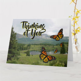 Berg meer monarch Butterflies Thinking Card Kaart