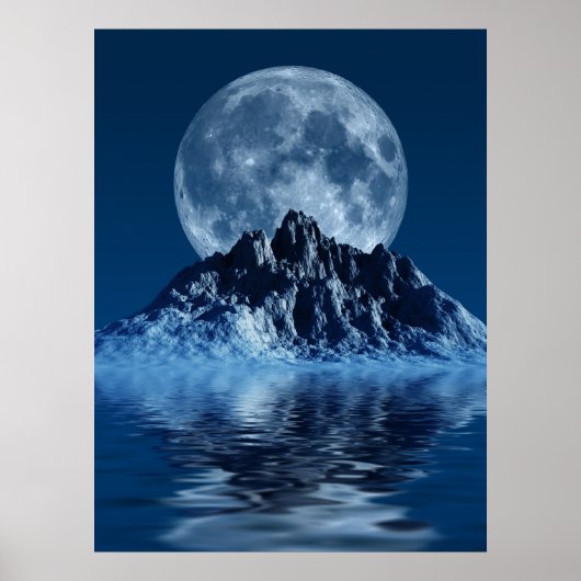 Berg met Moon Poster (Voorkant)
