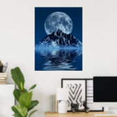 Berg met Moon Poster (Thuiskantoor)