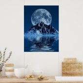 Berg met Moon Poster (Keuken)