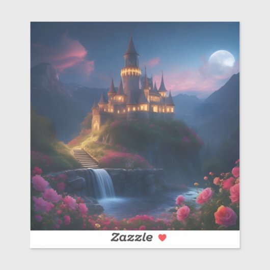 Berg Middernacht Kasteel Vier Sticker (Vel)