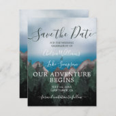 Berg ontmoet Ocean Adventure Save the Date Kaart (Voorkant / Achterkant)