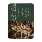 Berg Outdoor Sage Groene Bruiloft Sla de datum op Magneet (Verticaal)