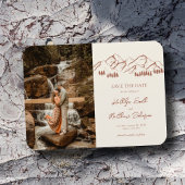 Berg Outdoor Terracotta Bruiloft Save The Date Magneet