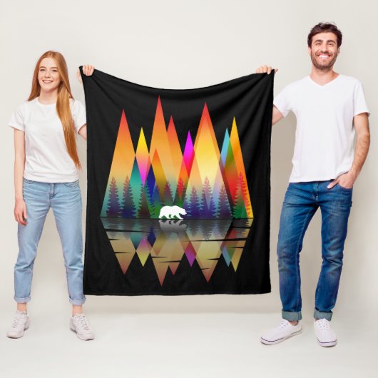 BERG REGENBOOG BEER FLEECE DEKEN (In situ)