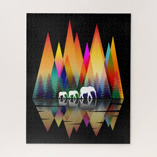 BERG REGENBOOG OLIFANT LEGPUZZEL (Verticaal)