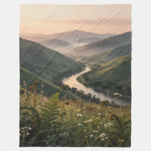 Berg Rivier Landschap Kunstprint Vloerendeken Fleece Deken