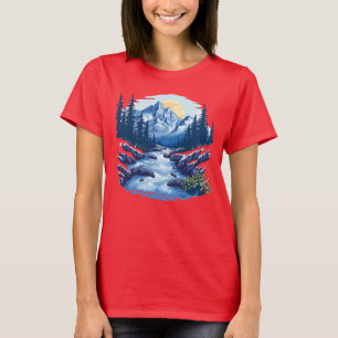 Berg Rivier Schitterende Natuur T-Shirt – Outdoor