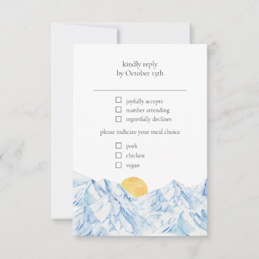 Berg Rustieke Aquarel RSVP (Voorkant)