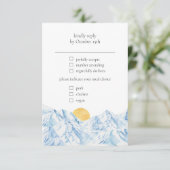 Berg Rustieke Aquarel RSVP Kaartje (Staand voorkant)