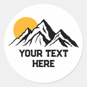 Berg Schilderen Wildernis Aangepast Ronde Sticker
