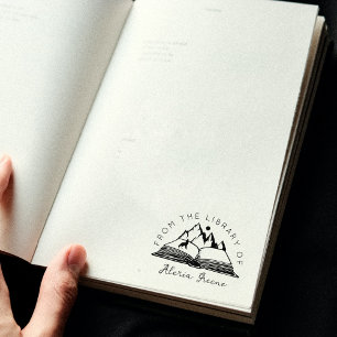 Berg uit de bibliotheek van, aangepaste boek 	rubberstempel