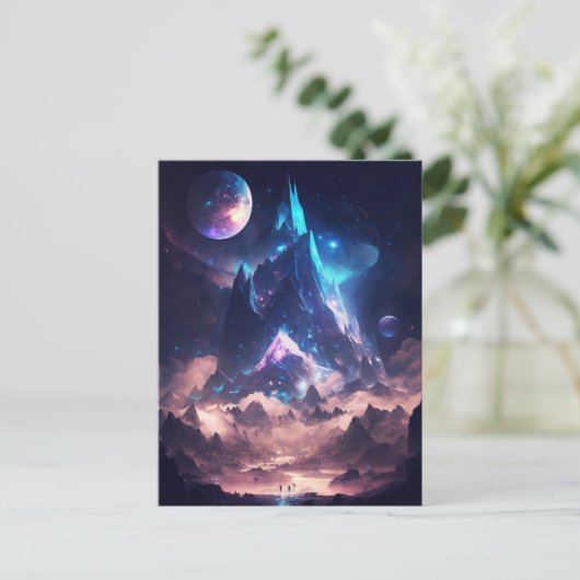 Berg van het landschap Crystal Fantasy Briefkaart (Staand voorkant)