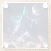 Berg van het landschap Crystal Fantasy Glazen Onderzetter (Achterkant)