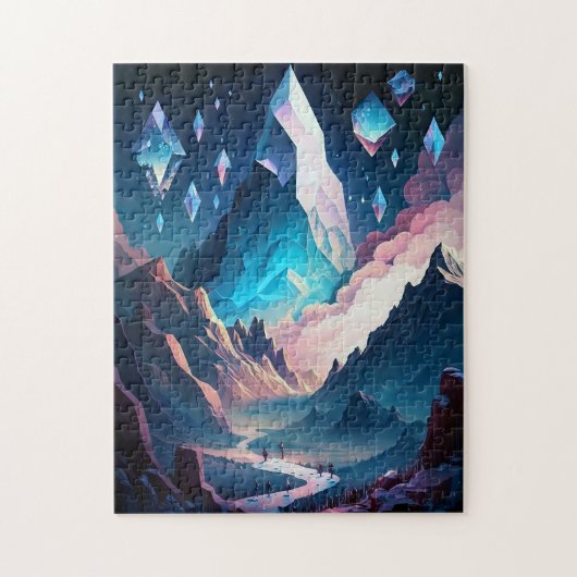 Berg van het landschap Crystal Fantasy Jigzaag Puz Legpuzzel (Verticaal)