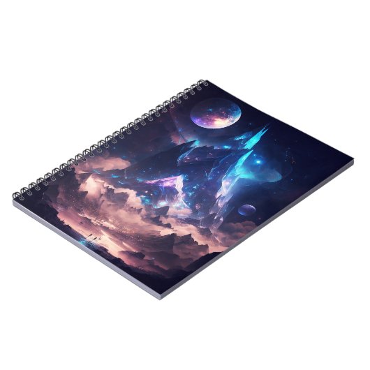 Berg van het landschap Crystal Fantasy Notitieboek (Linkerzijde)